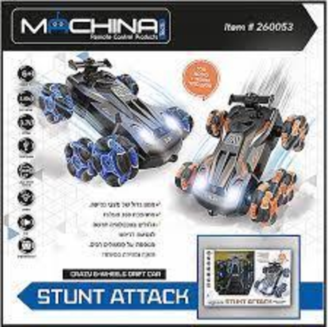 מכונית מתהפכת 360 נטען 6 גלגלים STUNT ATTACK