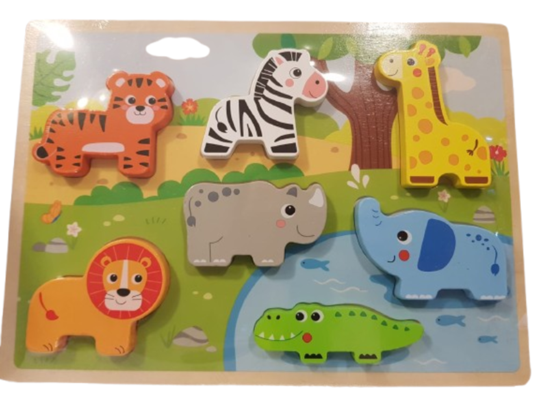 פאזל עץ 7 חלקים תלת מימד חיות בר