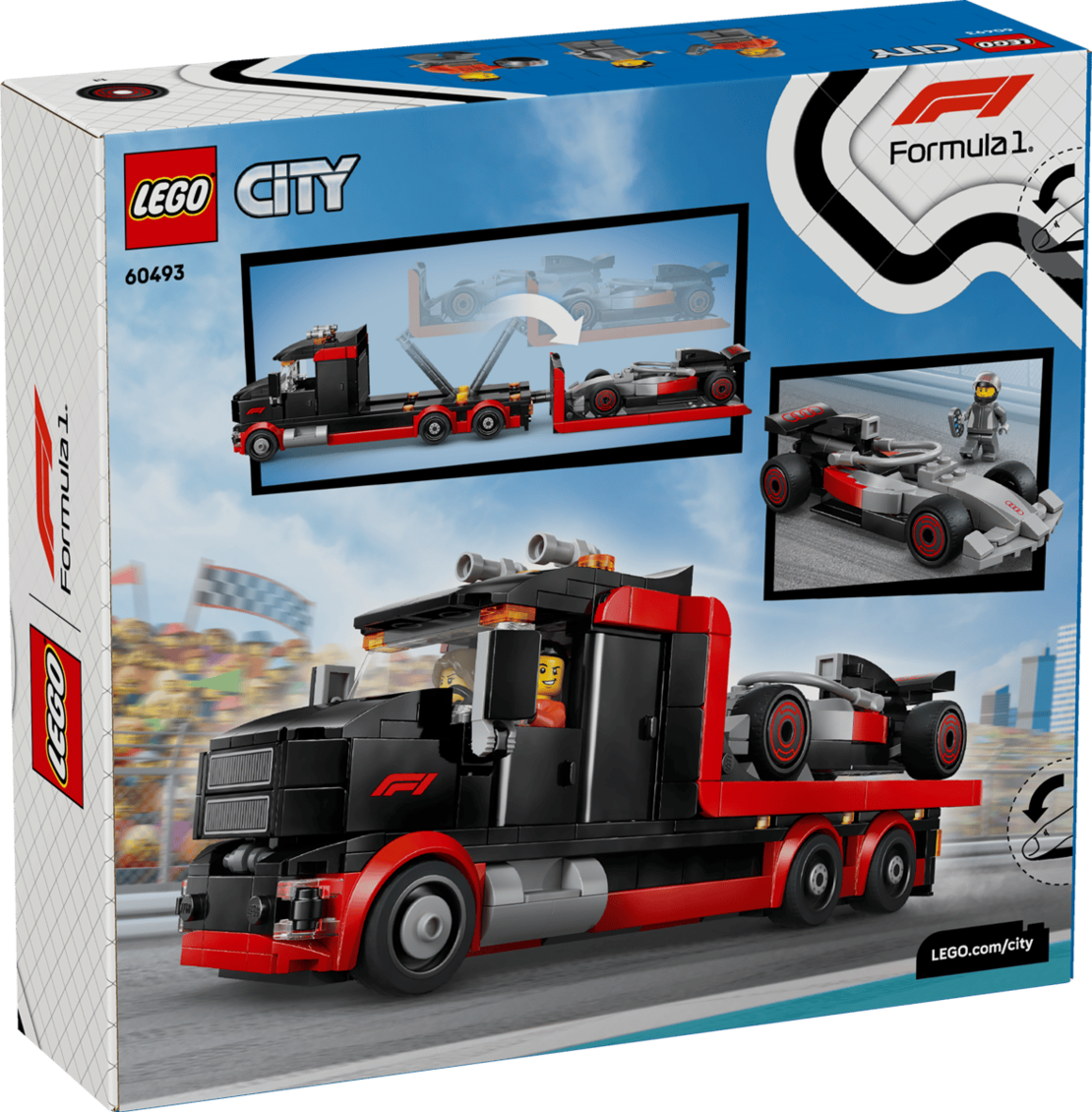 לגו City – משאית עם מכונית מרוץ ®Audi F1 בתצוגת ®F1 (60493) LEGO