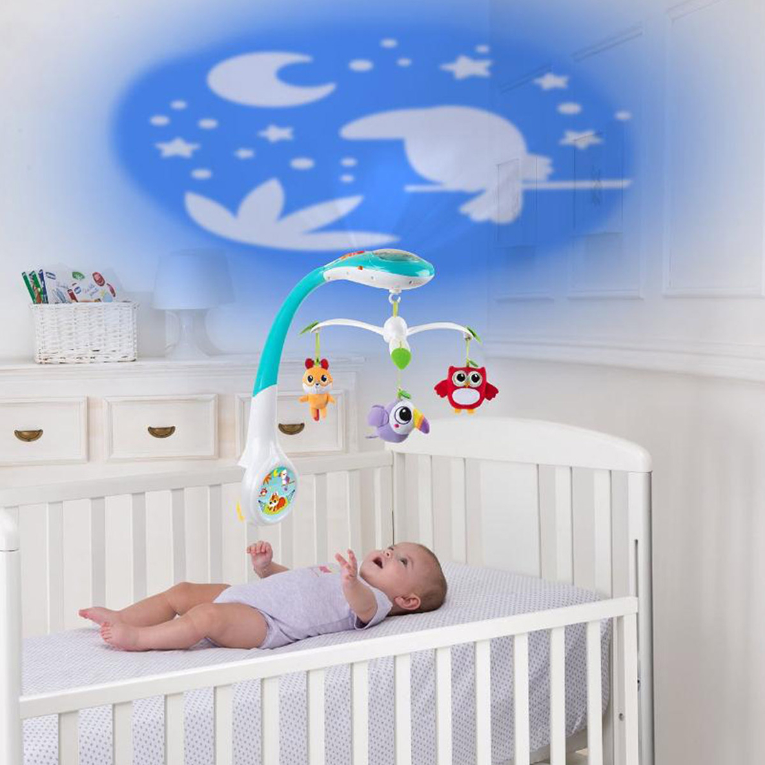 מובייל מוזיקלי היער הקסום עם מקרן Chicco