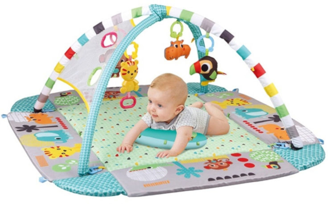 משטח פעילות ואוניברסיטה עם דפנות ניתנות לסגירה + מגוון צעצועים ו 30 כדורי פלסטיק - צבעוני