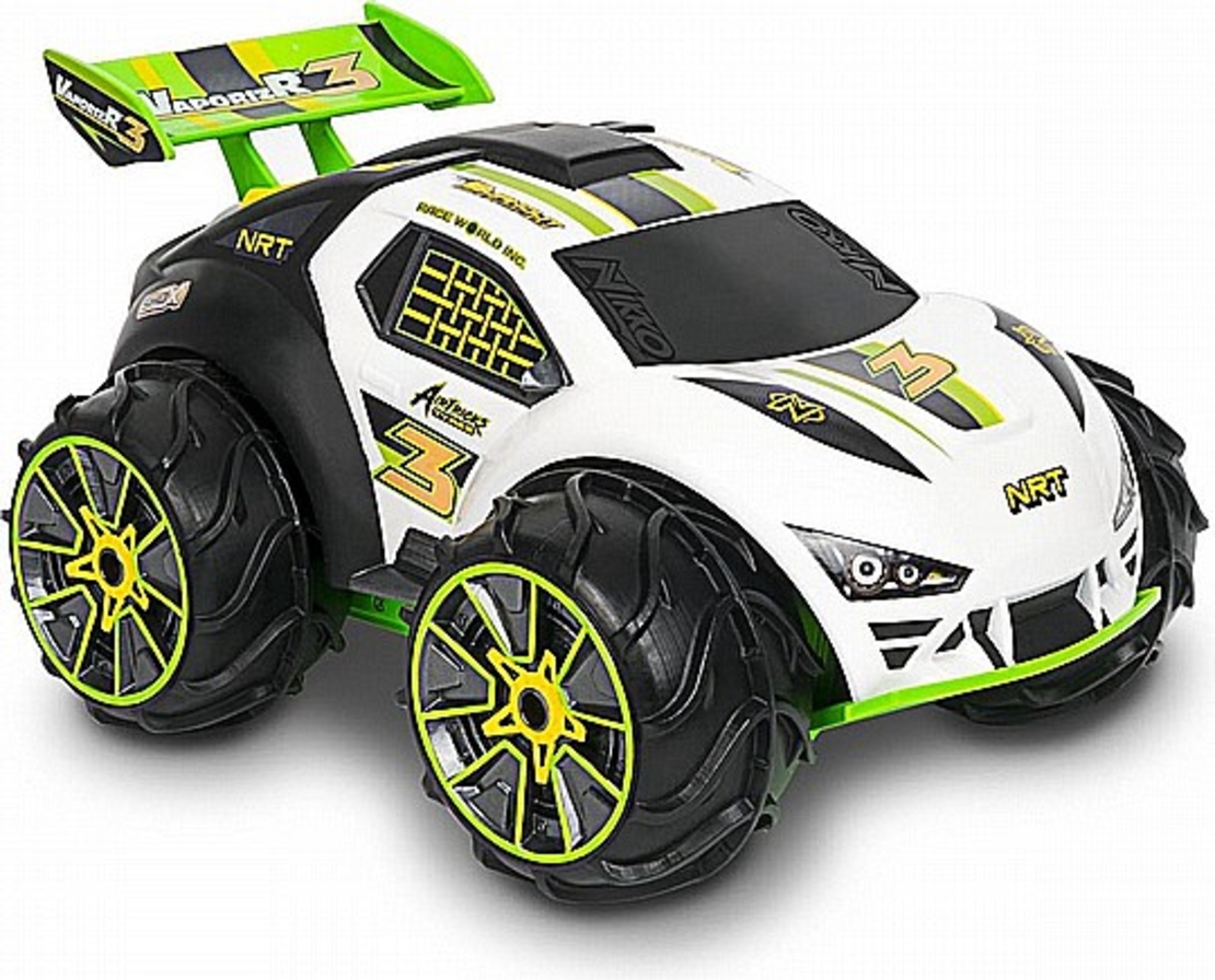 מכונית שטח אמפיבית עם שלט וטעינת USB מתאימה לכל שטח (חול, בוץ, שלג ואפילו מים) VAPORIZR™ 3 - ירוק