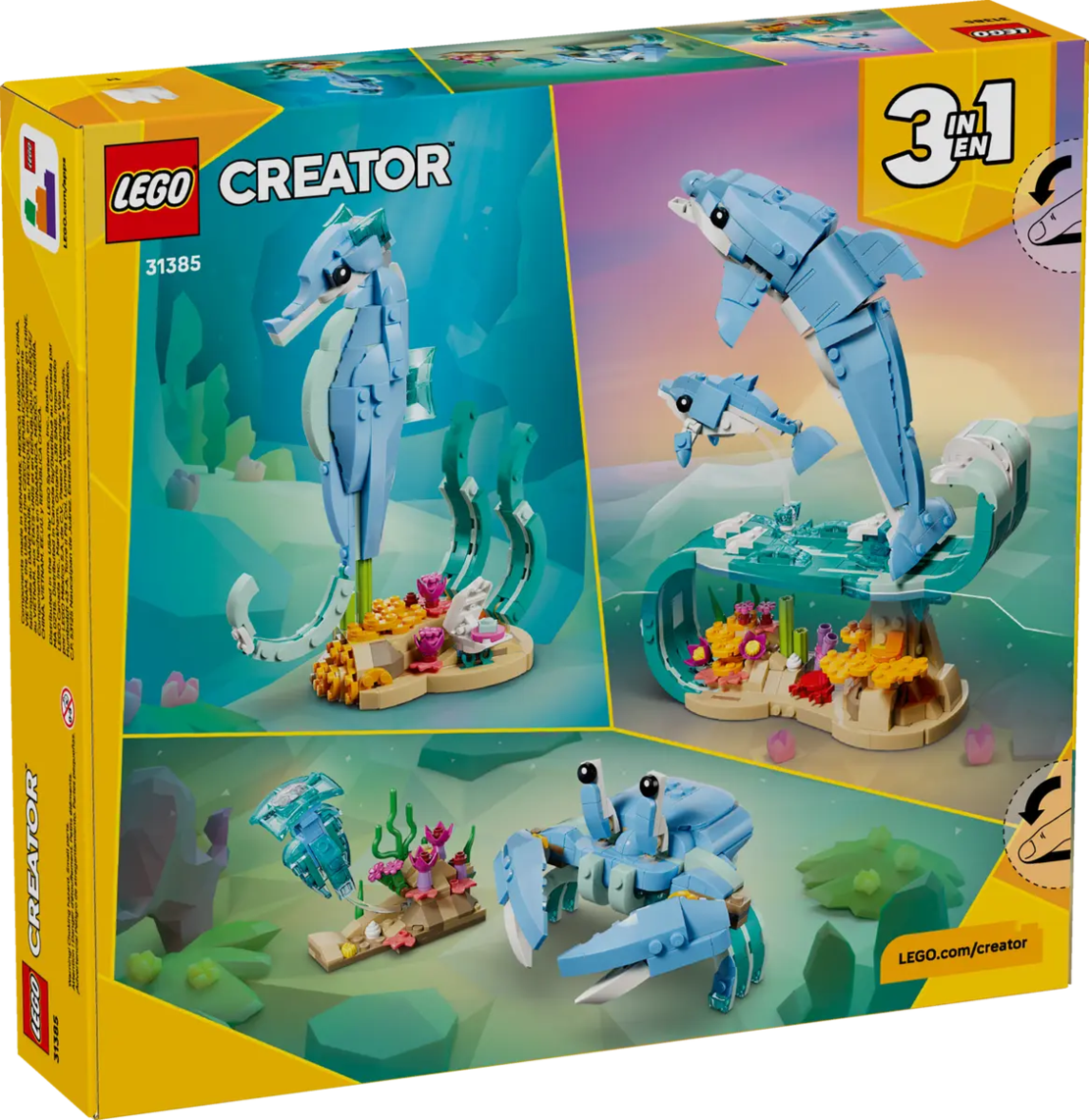 לגו Creator 3in1 – חיות ים: דולפינים יפים (31385)