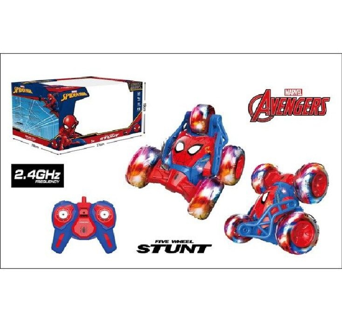 מכונית ספיידרמן פעלולים אורות כחול אדום