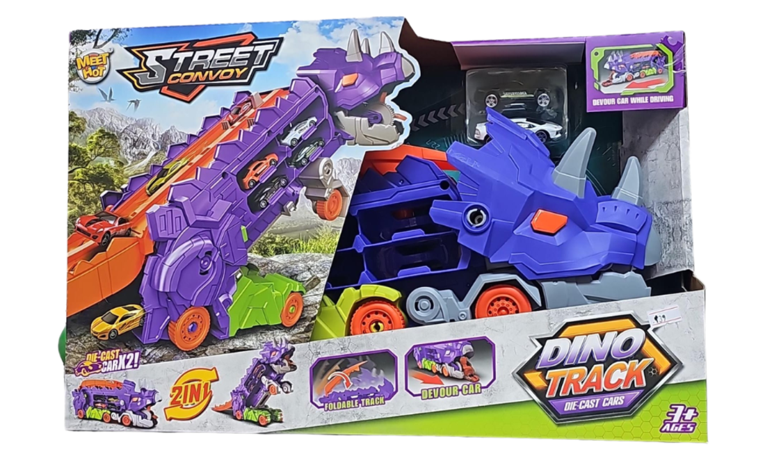 משאית צעצוע הובלת דינוזאור    Transformation Dinosaur Car Track