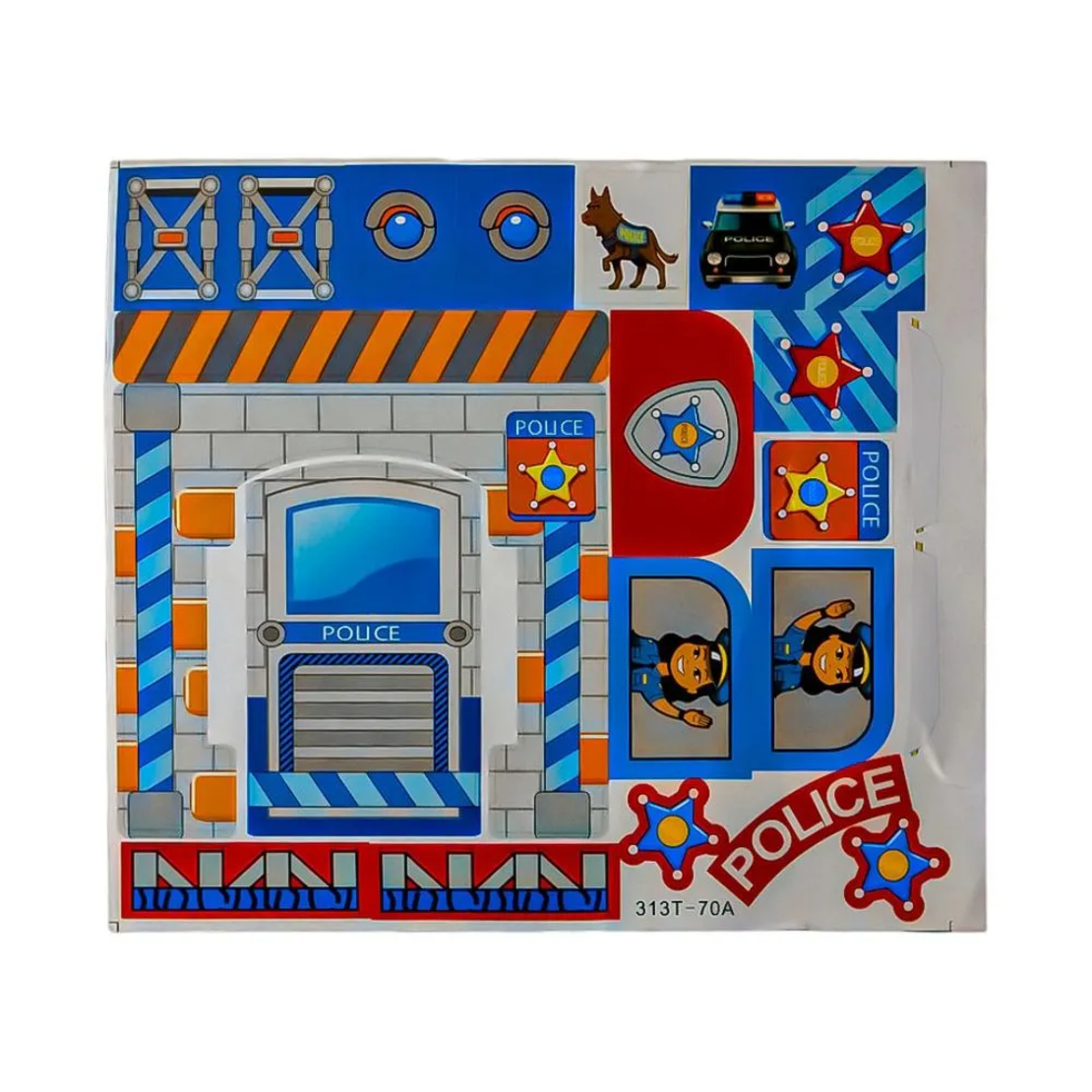 مجموعة مكعبات بناء الشرطة، 50 قطعة  بلاستيك