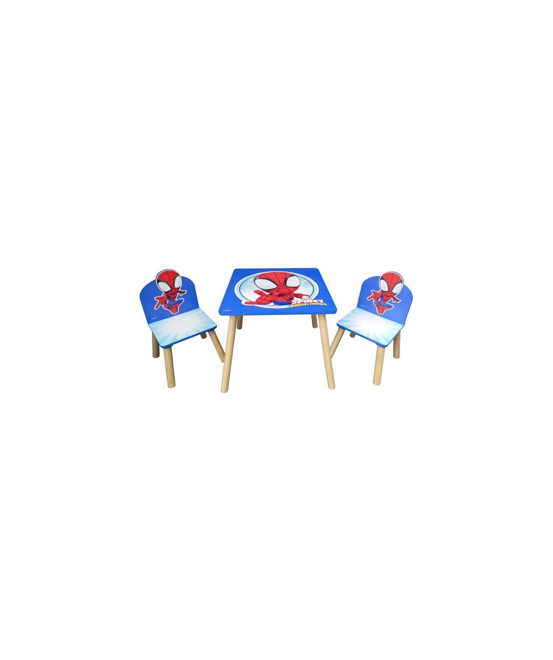 סט שולחן וזוג כסאות עץ - ספיידרמן