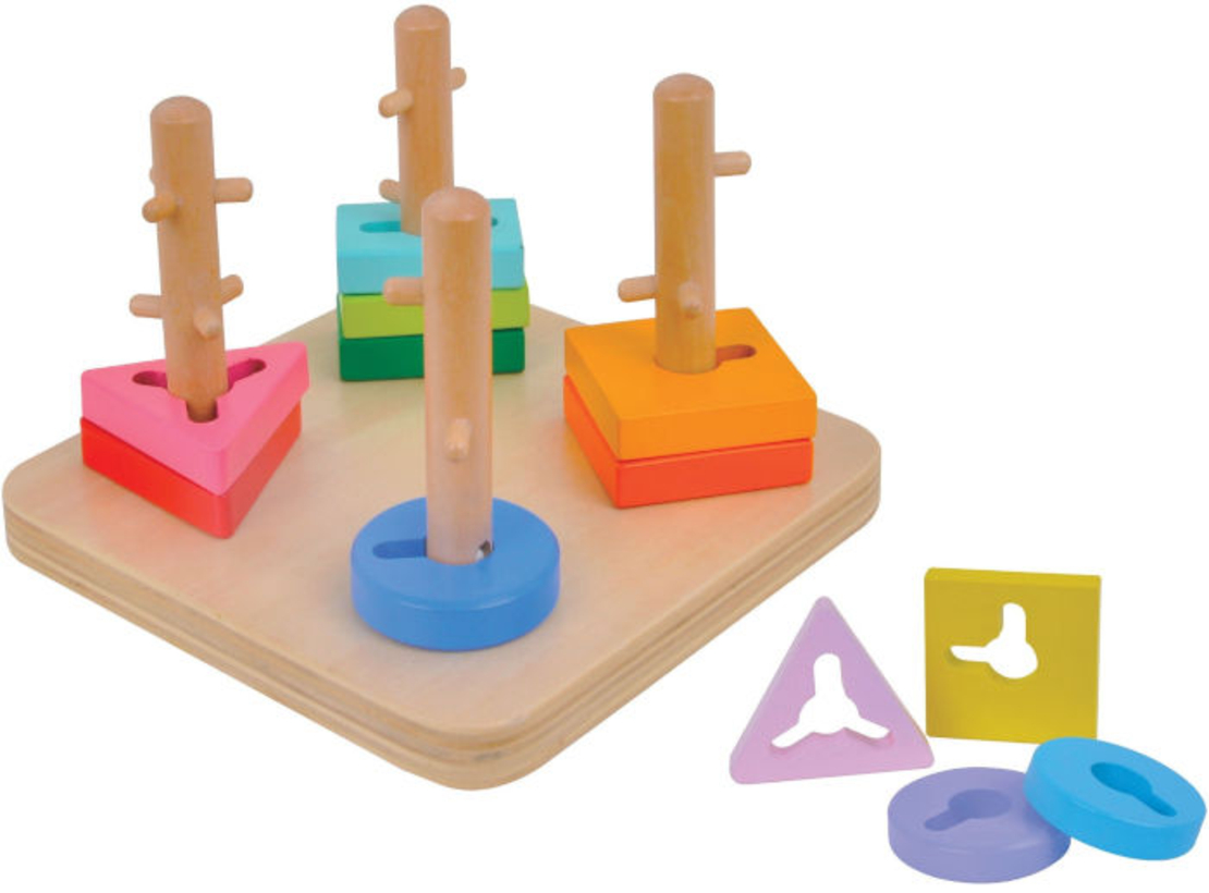 השחלת צורות בסיבוב מעץ pit toys