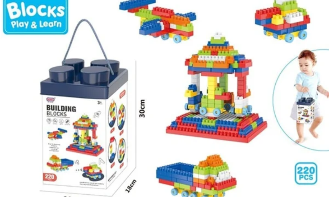 קוביות הרכבה  220 חלק PLAY & LEARN BUILDING BLOCKS