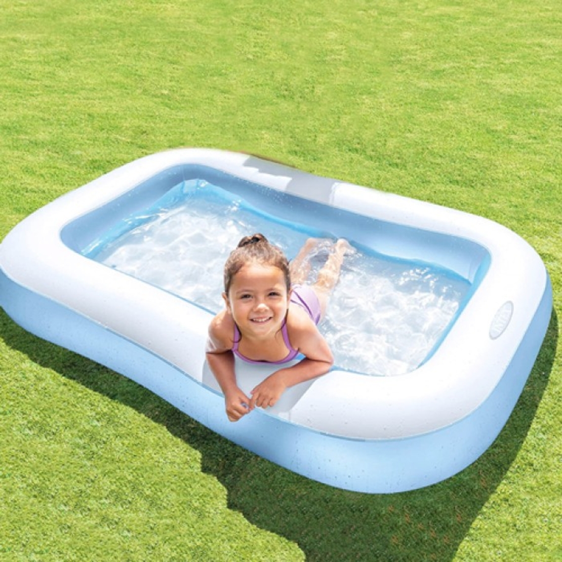 حوض سباحة مستطيل الشكل بقاعدة قابلة للنفخ، أبعاده 166 × 100 × 25 سم INTEX  57403
