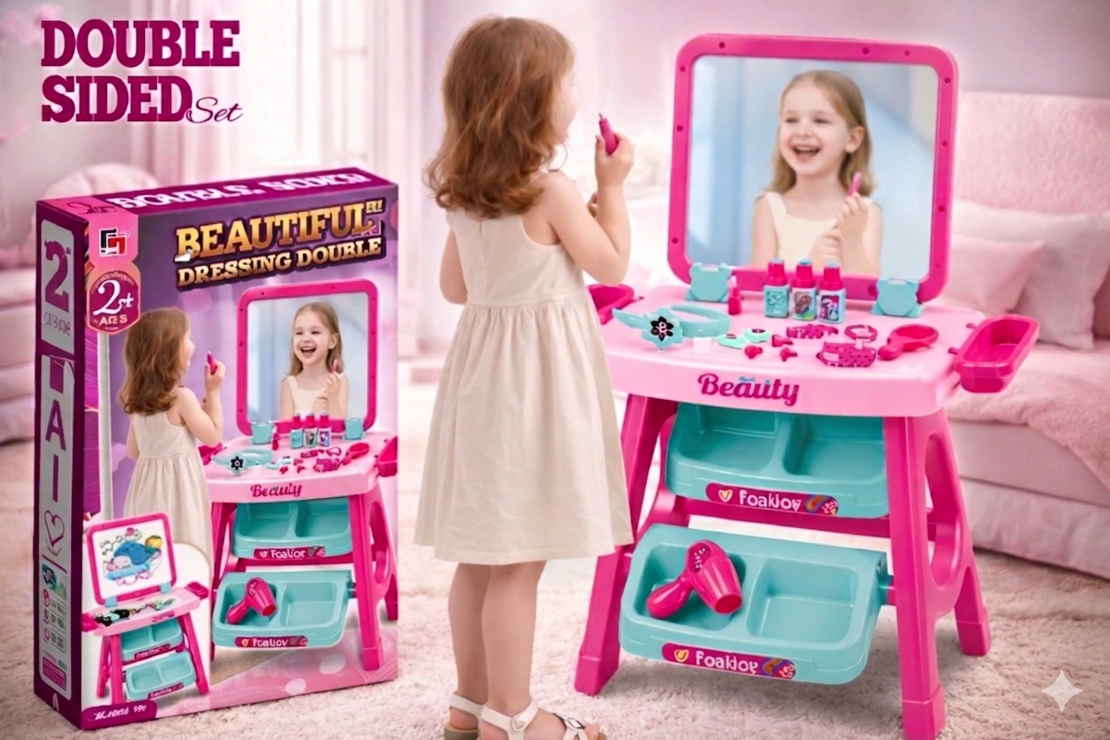 שידת יופי + איחסון 2ב1