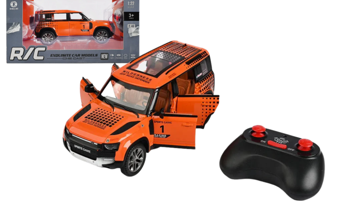 מכונית צעצוע על שלט רחוק Land Rover Defender  בצבע כתום
