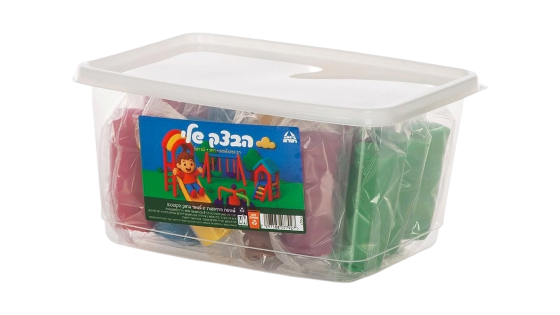 בצק צבעוני 18 יח' בקופסא מלבנית