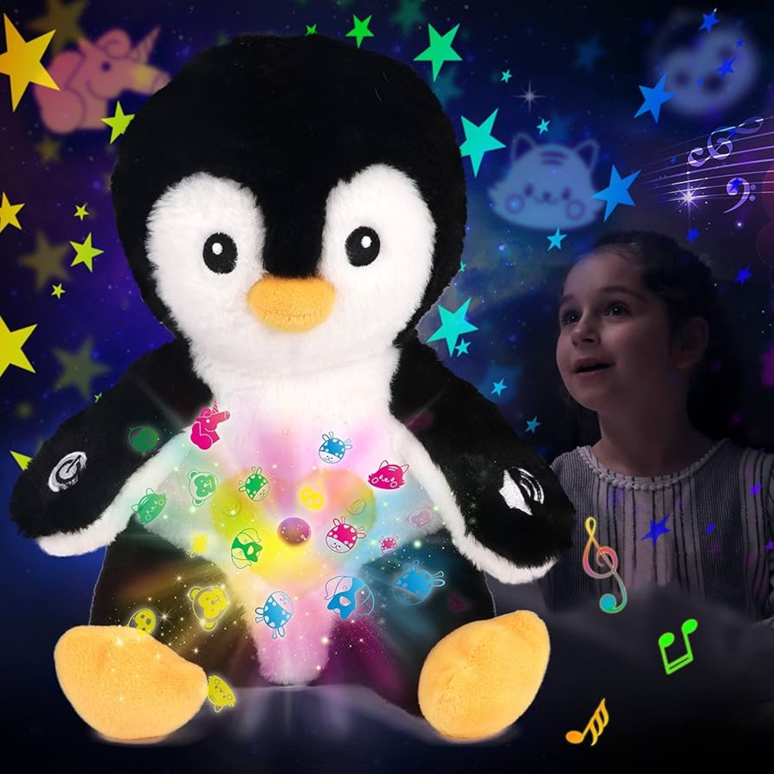 פינגוין מנגן עם תאורה לתקרה