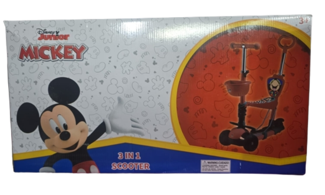 קורקנט טויסט  3 גלגלים מיקי - עם מושב + ידית דחיפה