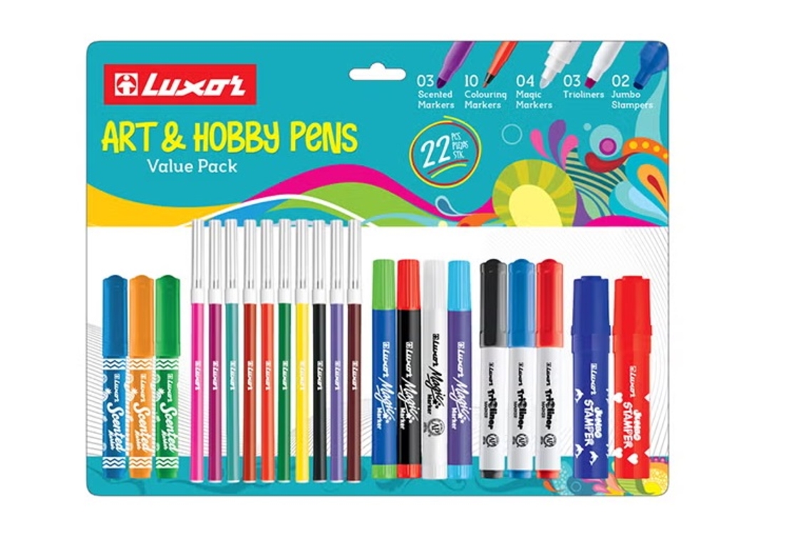 מארז 22 צבעי טוש Luxor