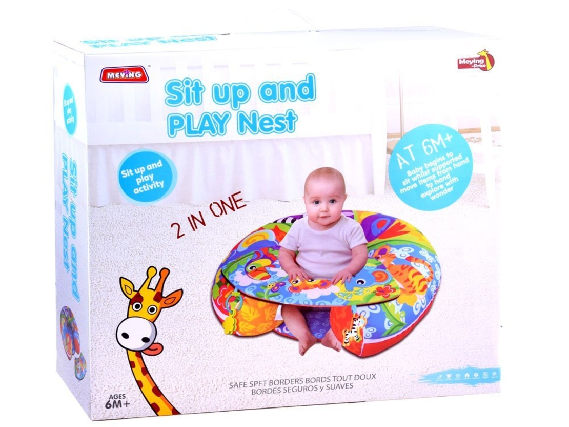 ספונת פוף לתינוק למשחק, ישיבה, וחיזוק היציבה עם מגש פעילות בייבי מישל