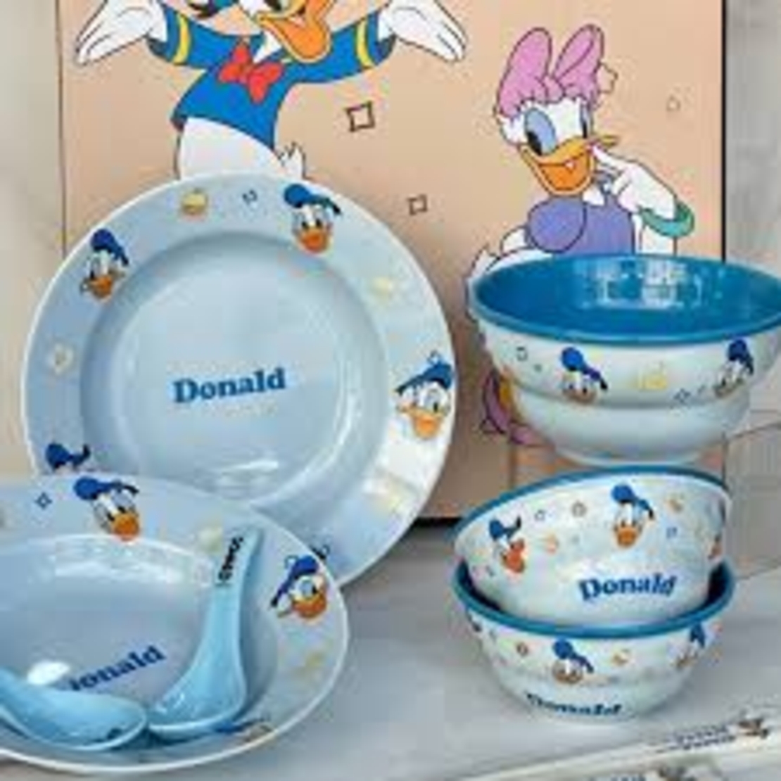 طقم عشاء ديزني إصدار دونالد داك وديزي داك-  بطوط