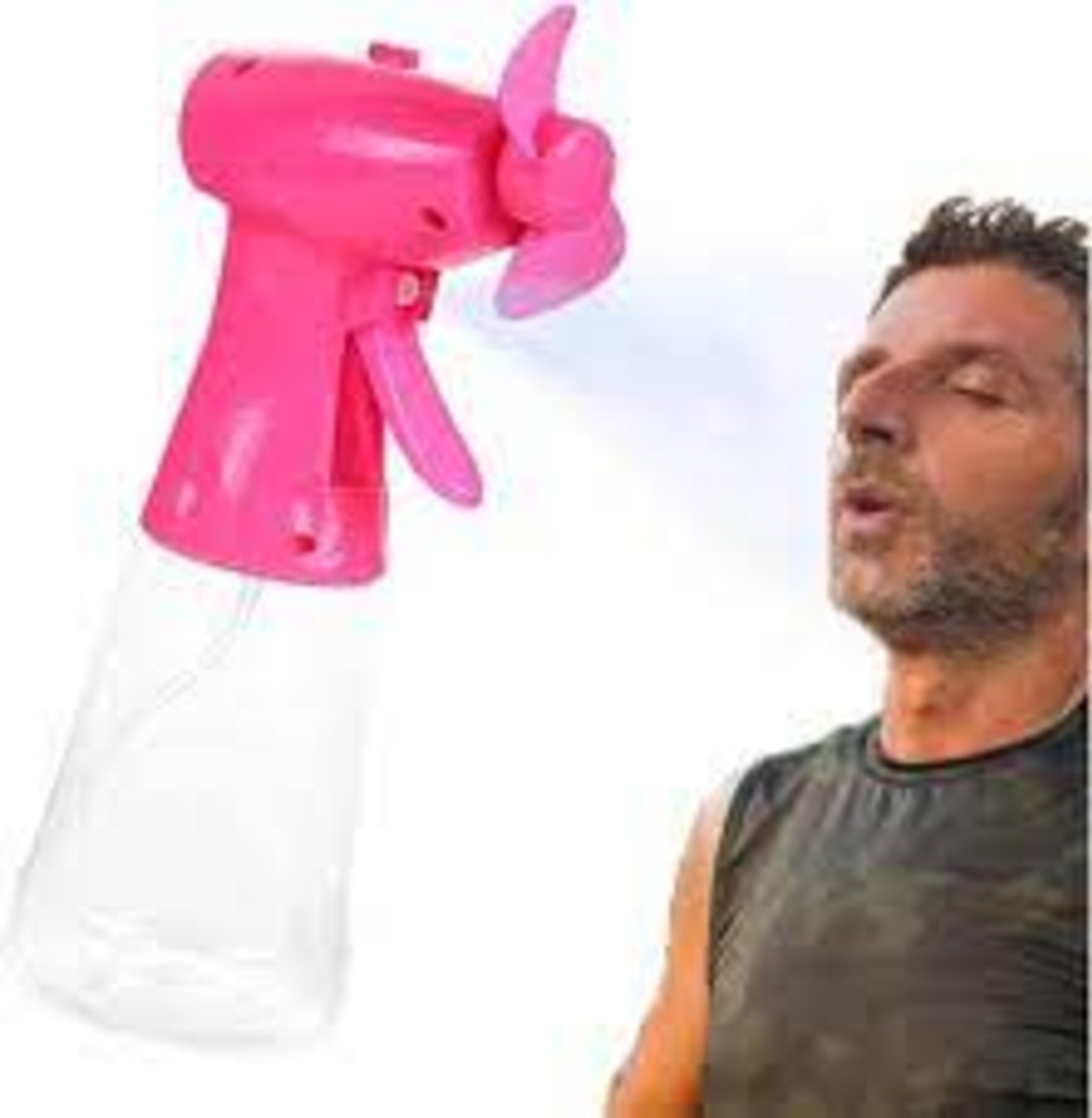 مروحة يدوية مزودة برذاذ الماء