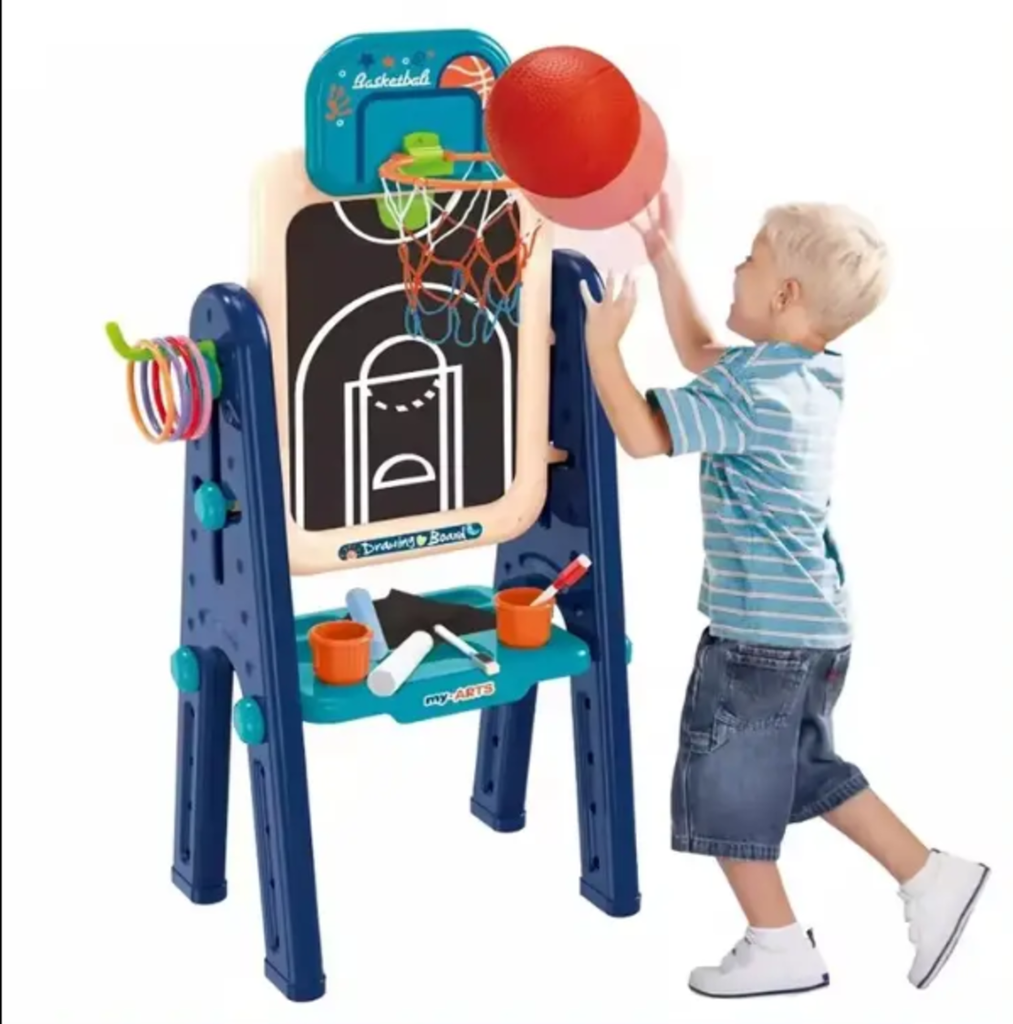 לוח ציור + מתקן כדור סל 102CM