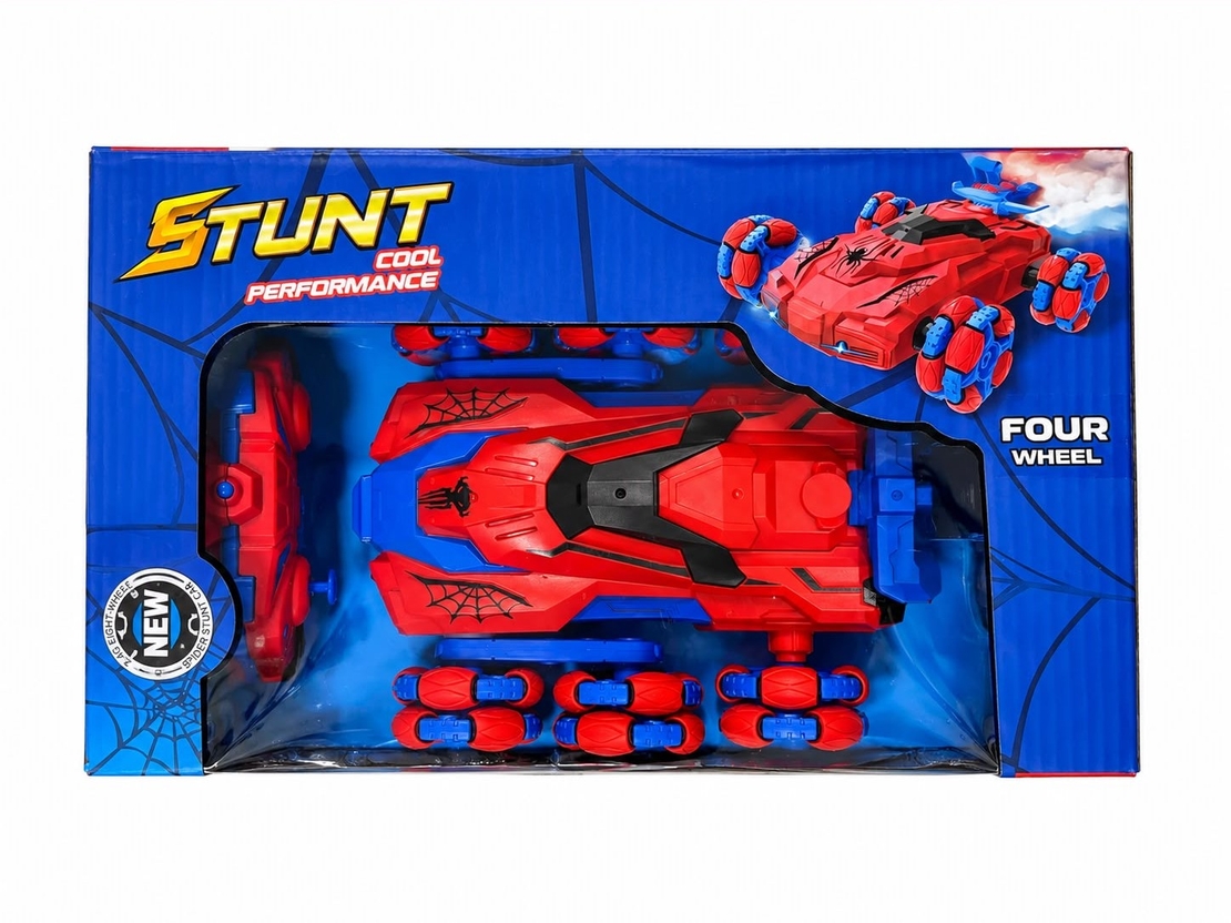 מכונית פעלולים על שלט בעיצוב ספיידרמן (Spider Stunt Car)