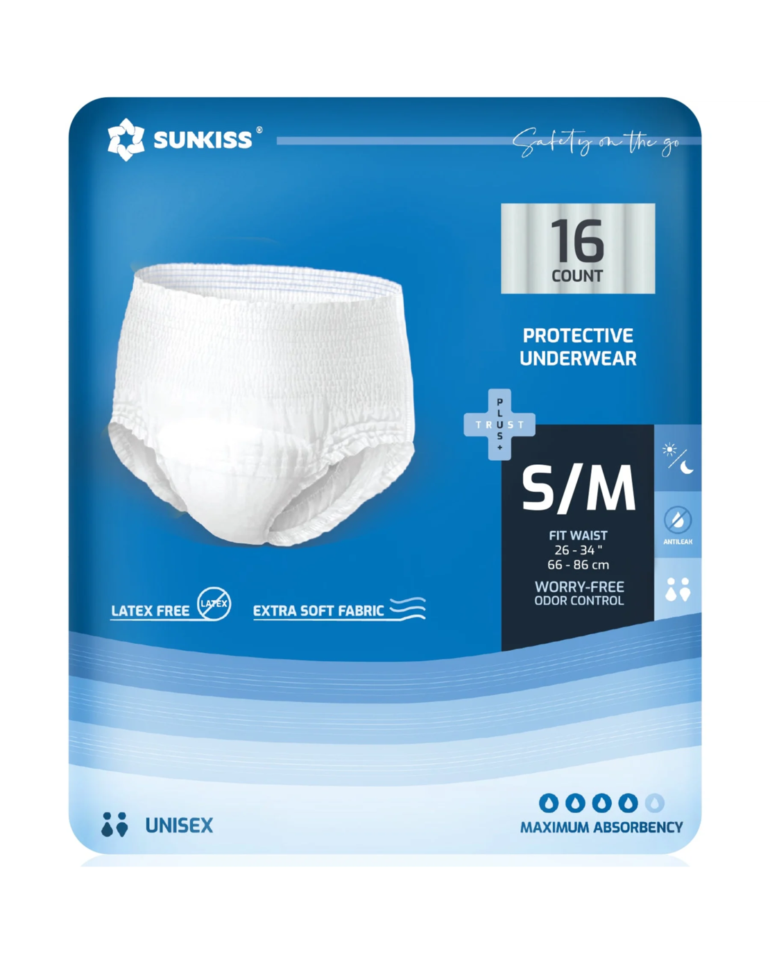 תחתון סופג SUNKISS מידה S/M כמות- 16 יחידות