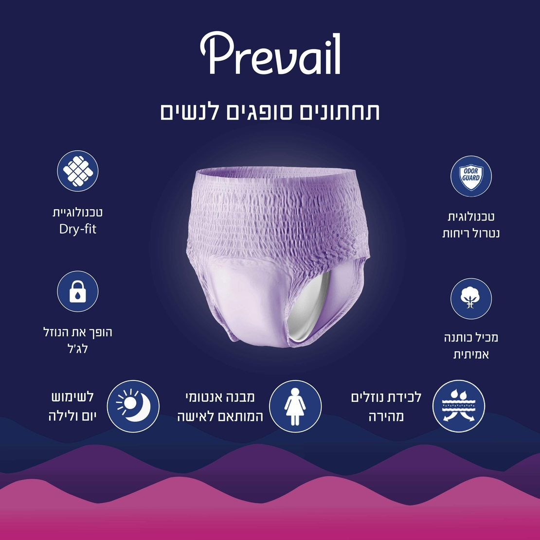 PREVIL תחתון נשים מידה L