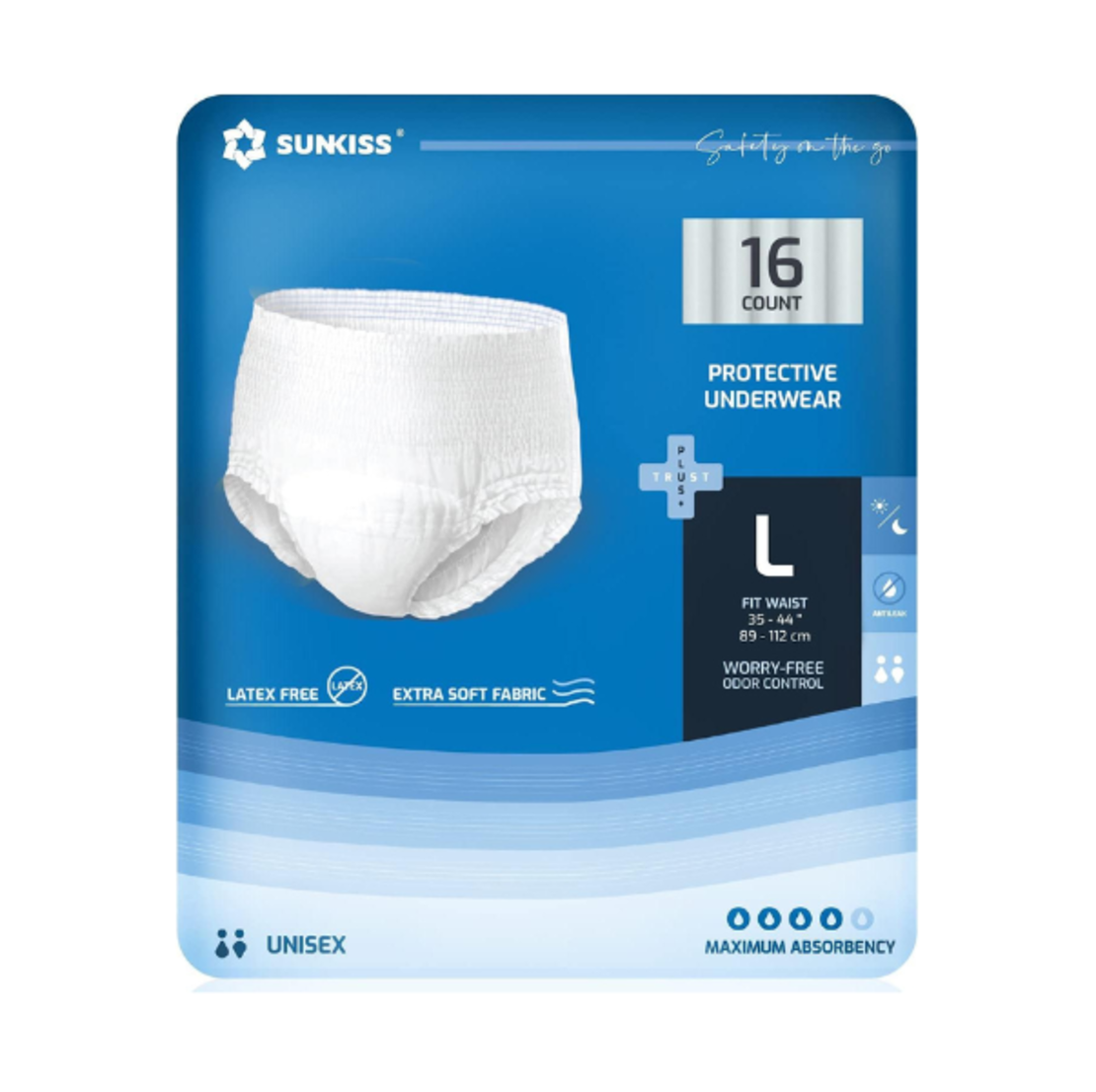 תחתון סופג SUNKISS מידה LARGE כמות- 16 יחידות