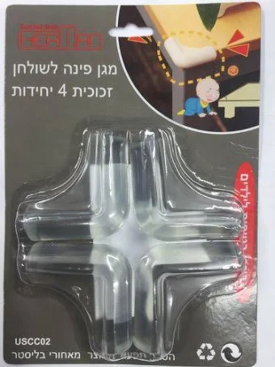 מגן פינה לשולחן זכוכית 4 יחידות