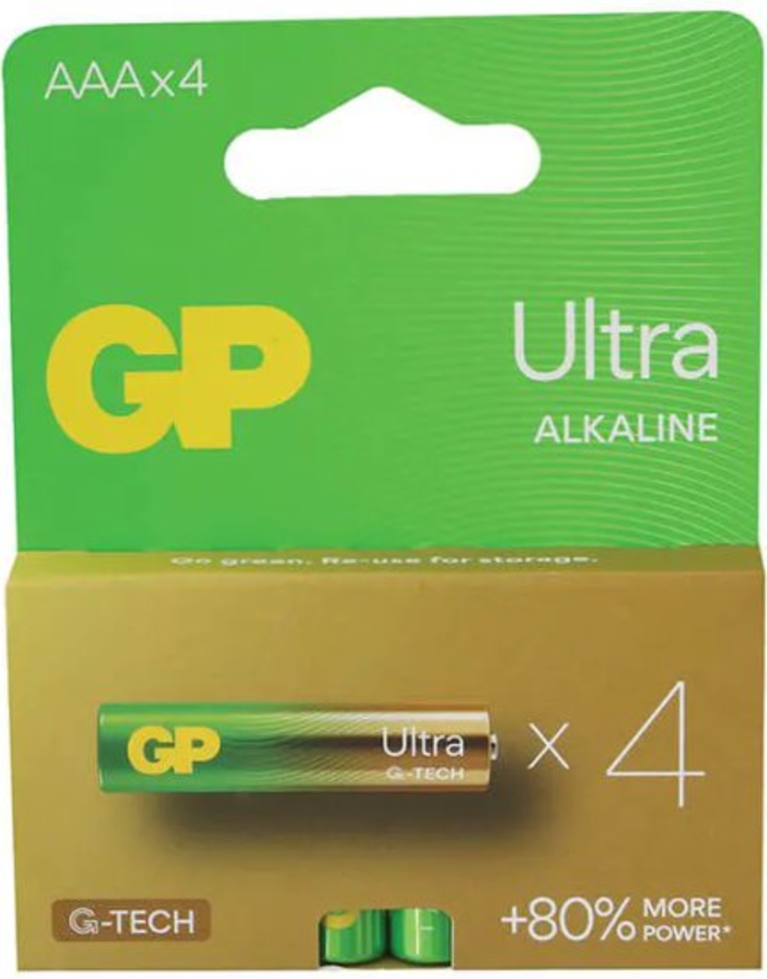 4 סוללות אולטרה אלקליין 1.5V AAA מבית GP
