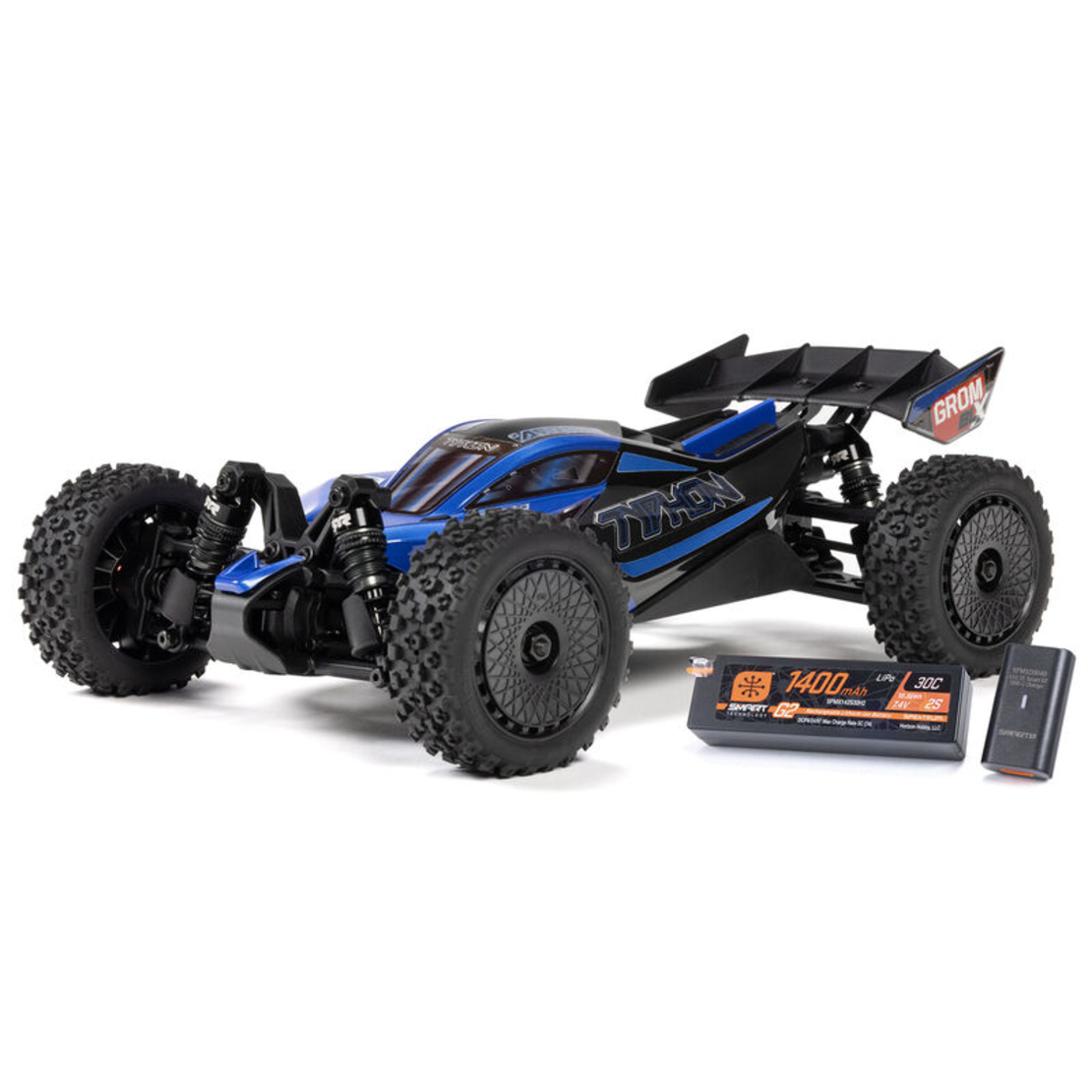מכונית Arrma Typhon Grom BLX 223S DSC 4X4 RTR 1/14 (כולל סוללה ומטען) כחול