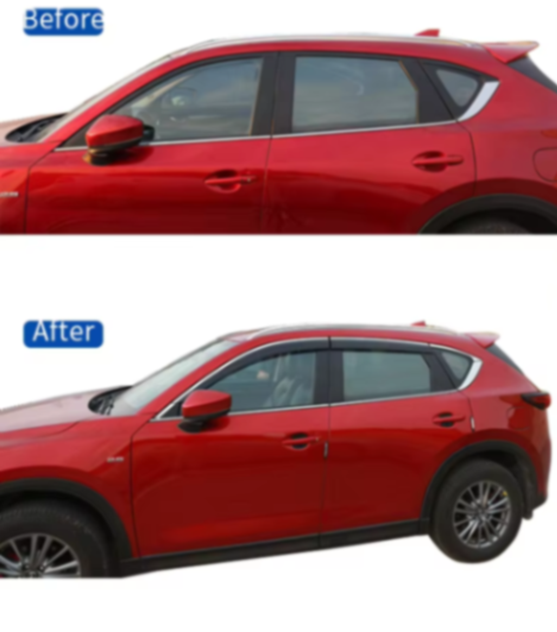 מגני רוח בהדבקה מבית Falcon עבור מאזדה CX-5 שנת 2017+ עם פס ניקל (8 חלקים)