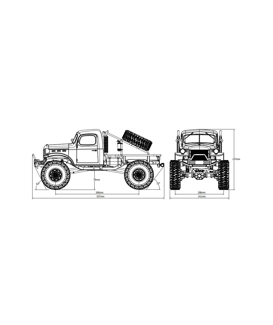 מכונית זחלן סלעים – ROCHOBBY 1:10 Atlas 4×4 Off-Road Truck 2S צהוב