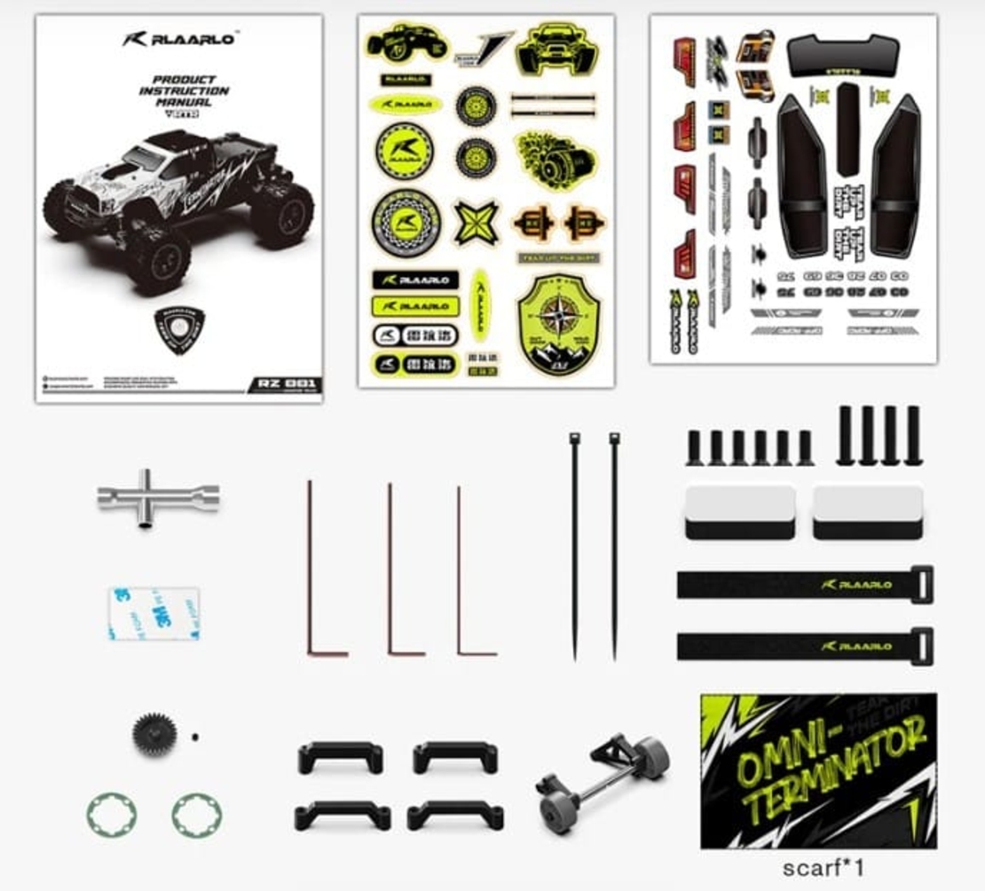 מכונית מונסטר – Rlaarlo Omni-Terminator Carbon Fiber RTR Brushless 3S 1/10 שחור