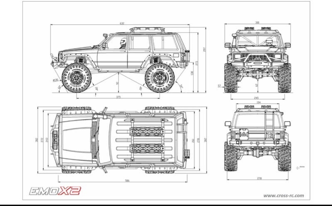 מכונית זחלן סלעים – CROSS RC EMO X2 1/8 ARTR אפור