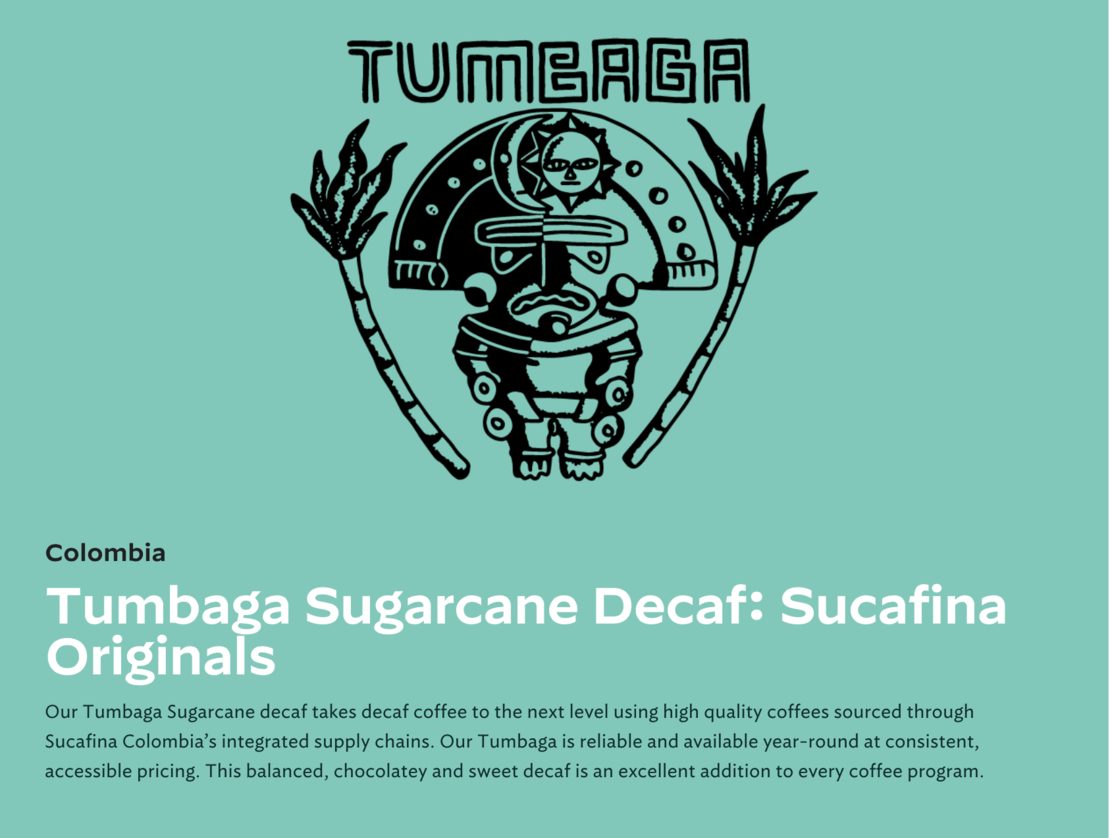 Colombia DECAF Tumbaga Sugarcane