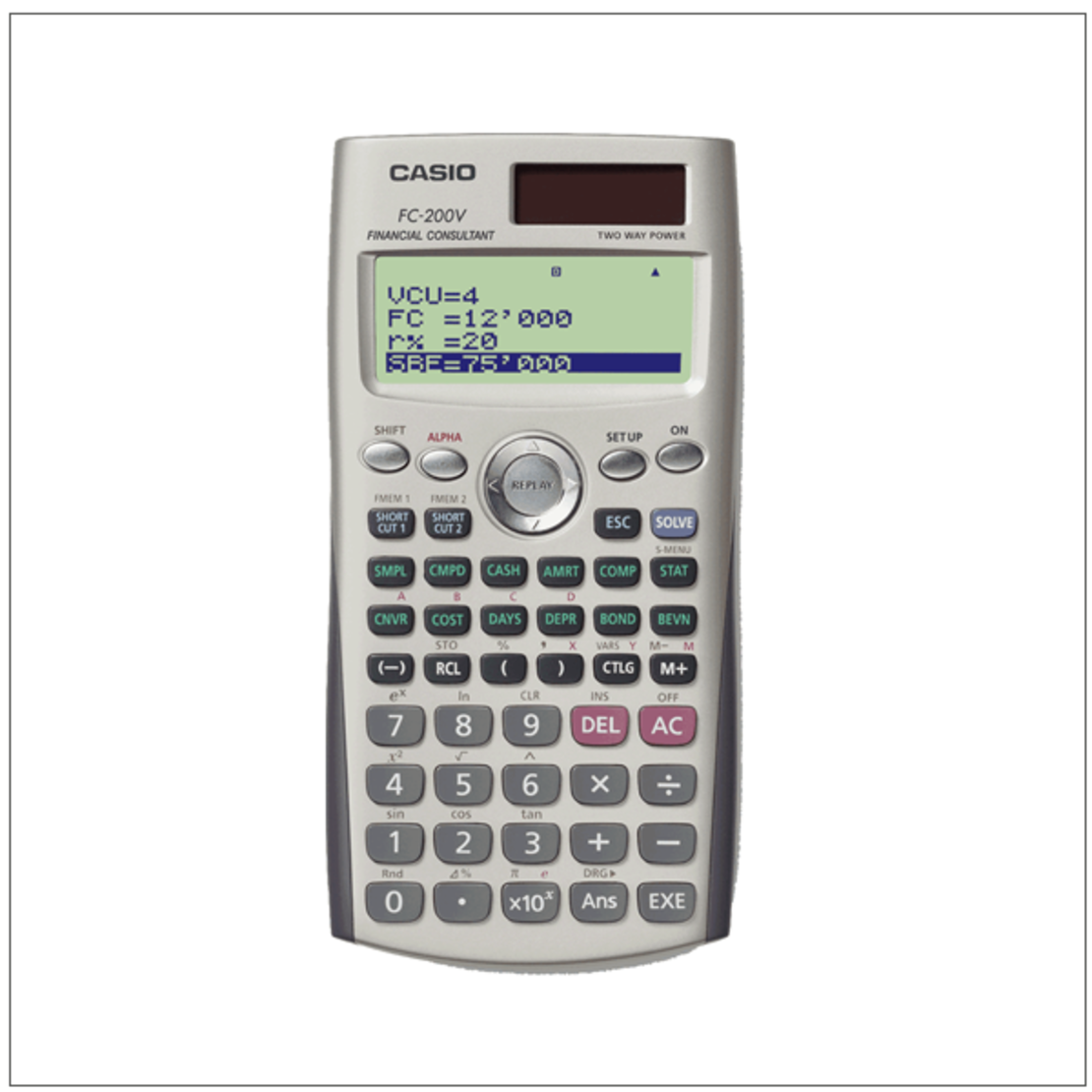 מחשבון פיננסי קסיו CASIO FC-200V