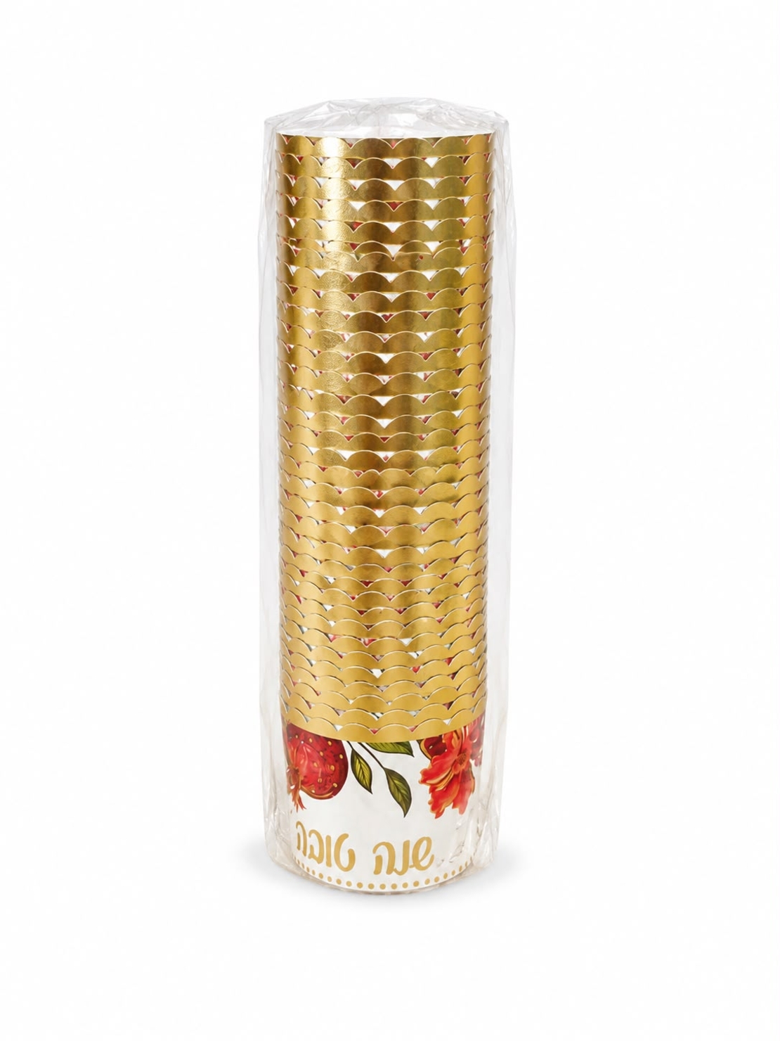 40 עטרות קרטון לקאפקייקס | רימונים זהב