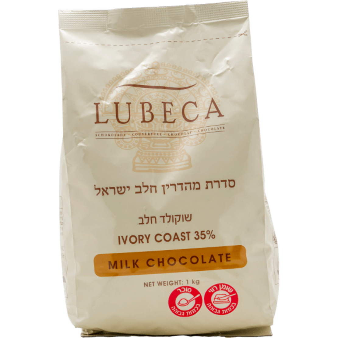 שוקולד לובקה חלב 35% מהדרין | 1 ק”ג