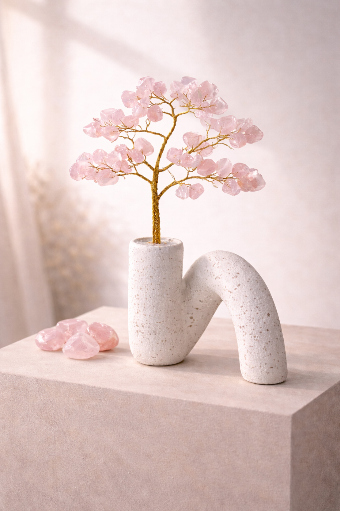 עץ קריסטלים דקורטיבי במבחר אבנים טבעיו