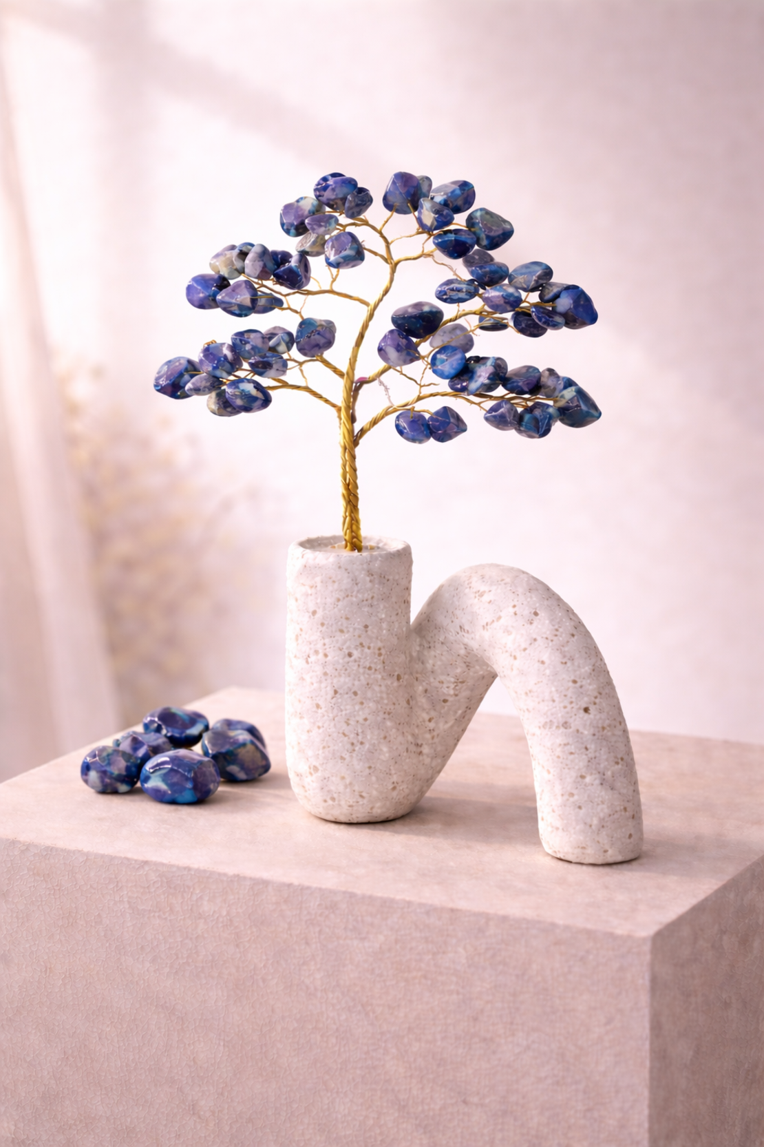 עץ קריסטלים דקורטיבי במבחר אבנים טבעיו