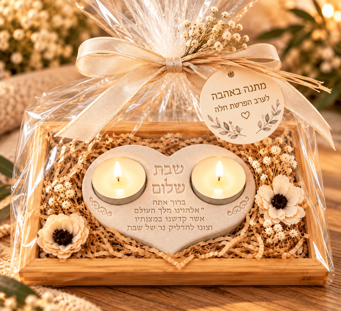 פמוט לב שבת שלום – מתנה מרגשת לערב הפרשת חלה