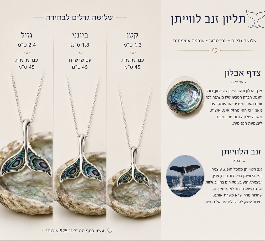 תליון זנב הכריש צדף אבלון