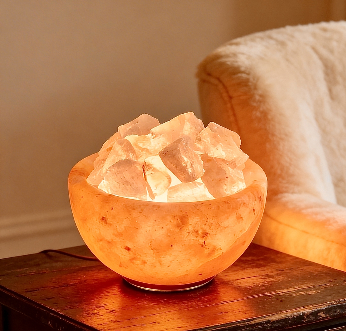 קערת מלח בשילוב אבני קריסטל קוורץ