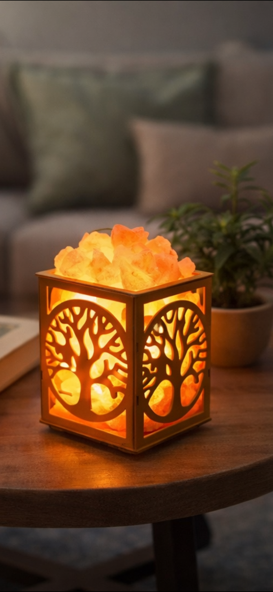 מנורת מלח בכלי לייזר עץ החיים