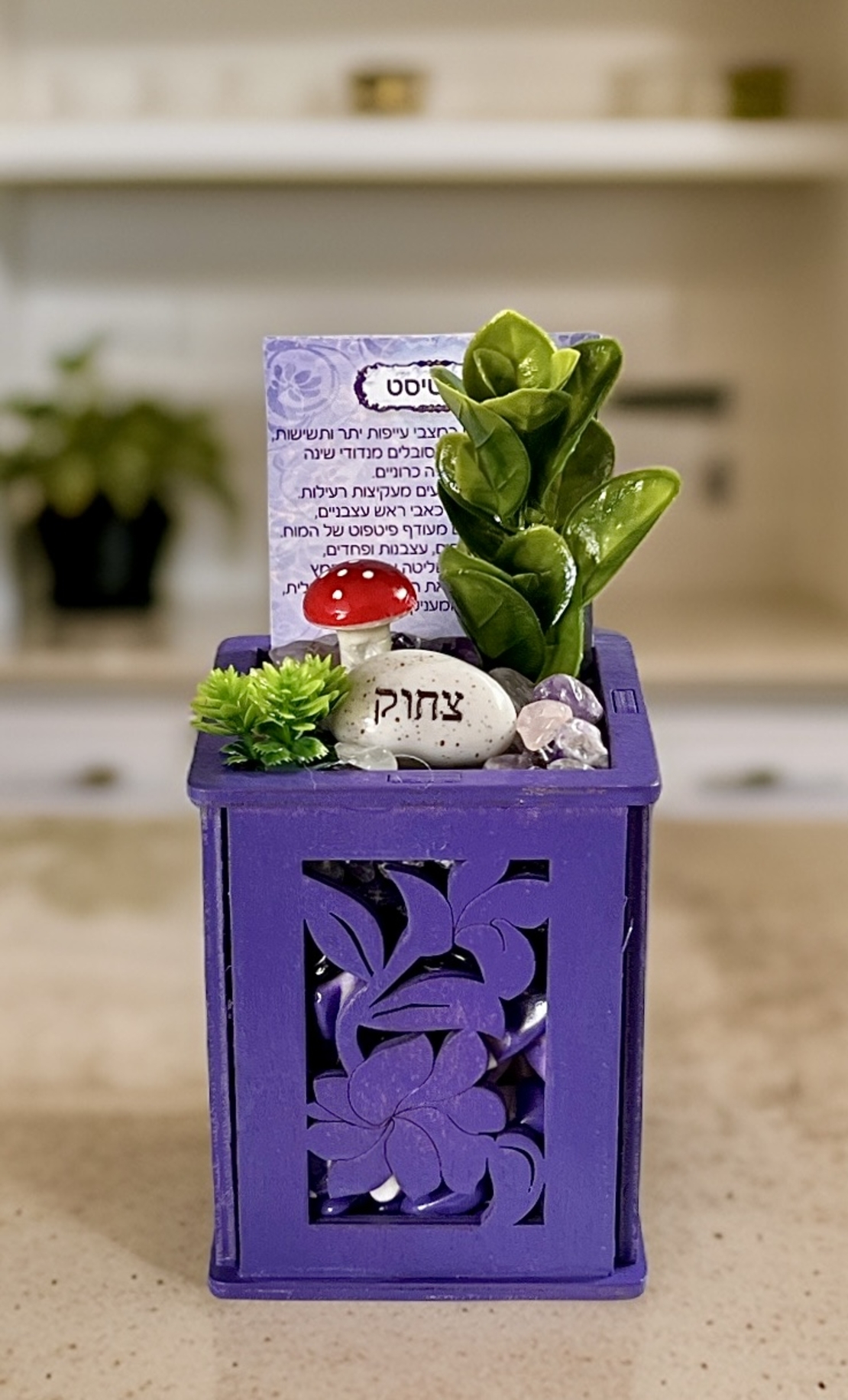 עציץ קריסטל בכלי לייזר קטן