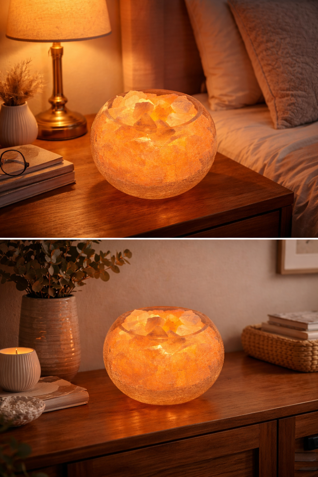 מנורת מלח בכלי זכוכית ענק