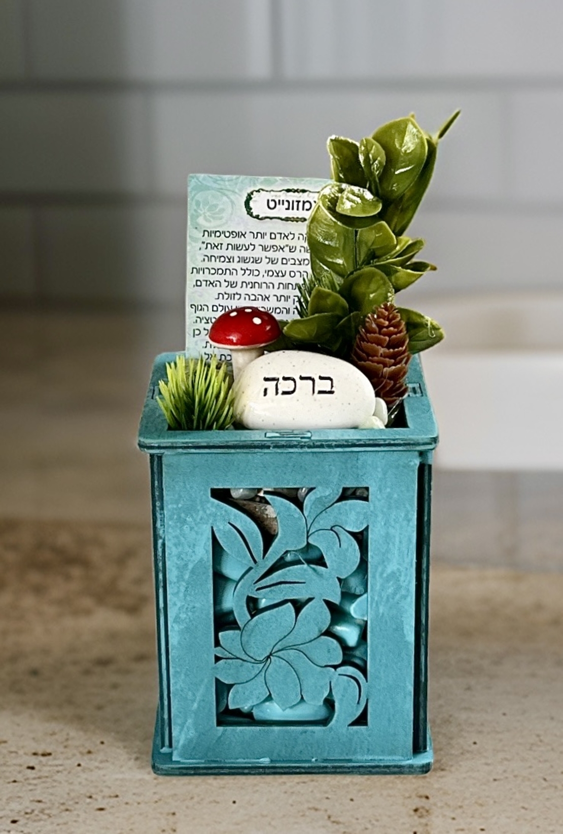 עציץ קריסטל בכלי לייזר קטן