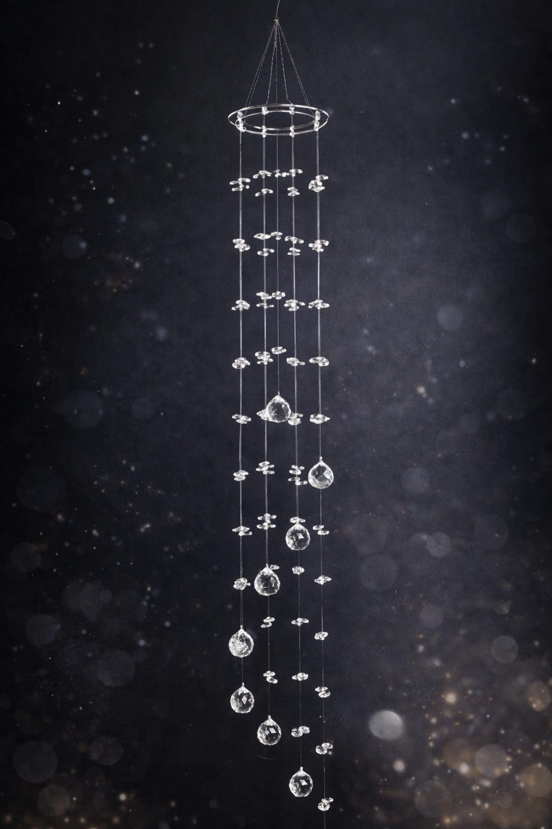 מובייל קריסטל 9 חוטים בשיבוץ משושי קריסטל