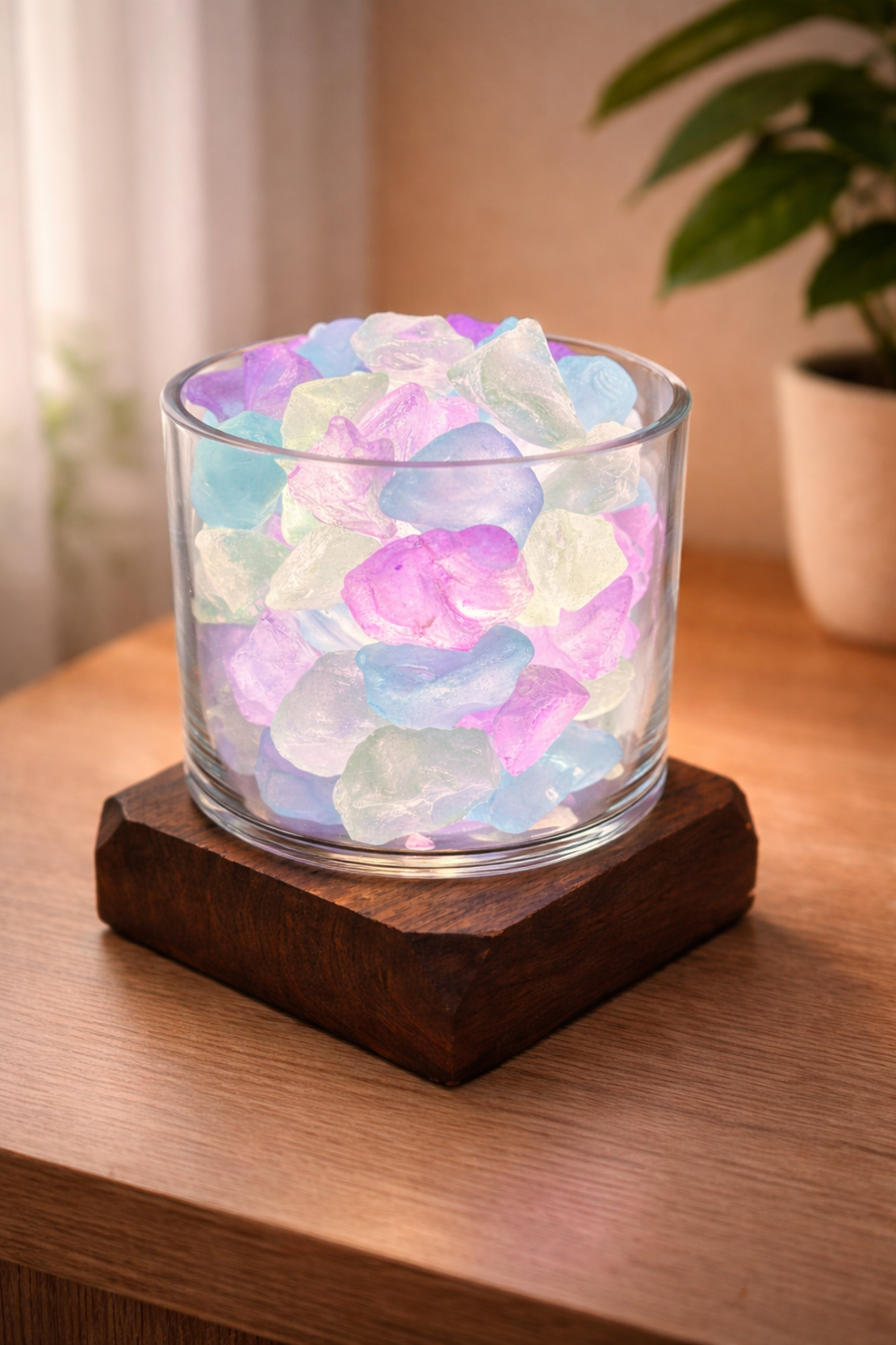 מנורת זכוכית צבעונית מעוצבת